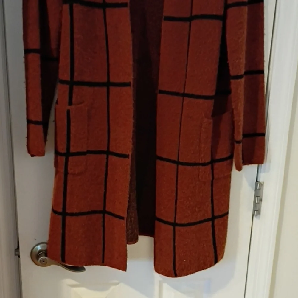 Fortune & Ivy Rust Sweater Coatigan, L - Picture 2 of 7